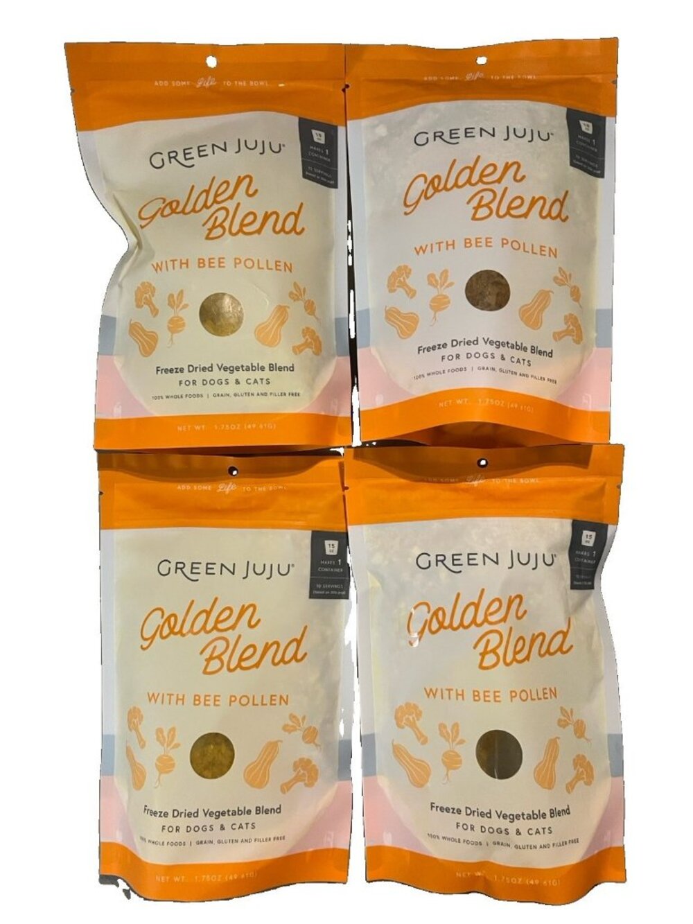Green Juju Golden Blend With Bee Pollen For Dogs & Cats 1.75 oz Bag - Lot of 4
